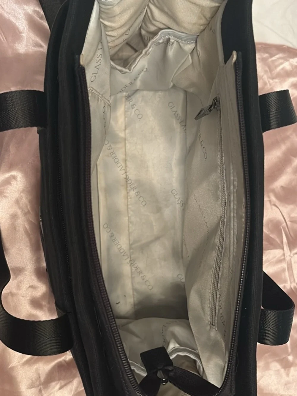 Glass ladder Co. Danielle tote bag in black canvas